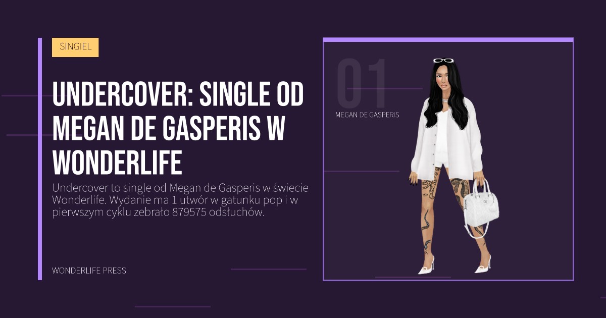 Wonderlife Press: Undercover: single od Megan de Gasperis w Wonderlife. portret artystów. SINGIEL.