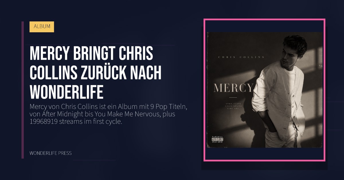 Wonderlife Press: Mercy bringt Chris Collins zurück nach Wonderlife. Veröffentlichungscover. ALBUM.