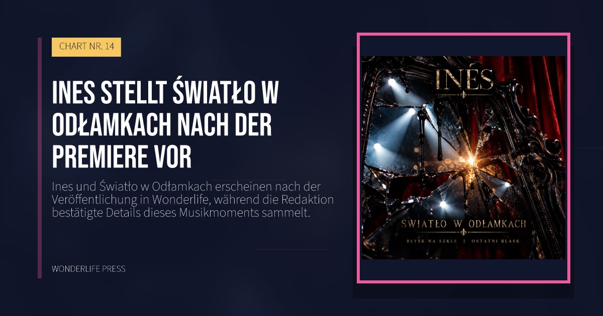 Wonderlife Press: Ines stellt Światło w Odłamkach nach der Premiere vor. Veröffentlichungscover. CHART NR. 14.