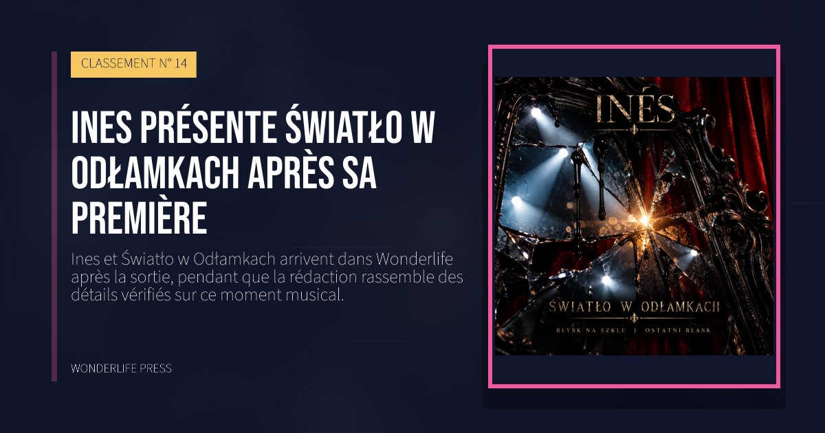 Wonderlife Press: Ines présente Światło w Odłamkach après sa première. pochette de la sortie. CLASSEMENT N° 14.