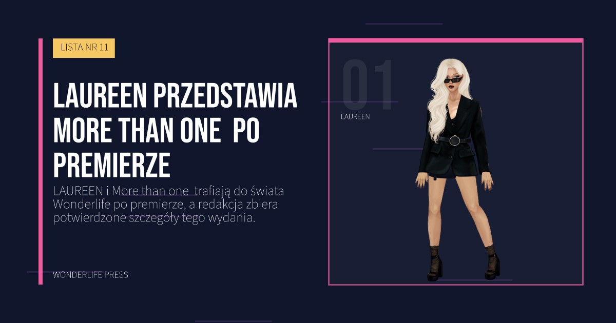 Wonderlife Press: LAUREEN przedstawia More than one po premierze. portret artystów. LISTA NR 11.