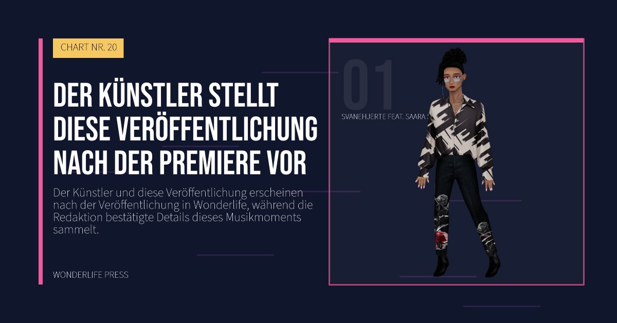 Wonderlife Press: Der Künstler stellt diese Veröffentlichung nach der Premiere vor. Künstlerporträt. CHART NR. 20.