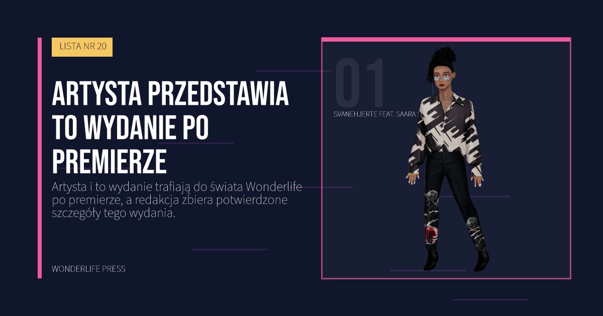 Wonderlife Press: Artysta przedstawia to wydanie po premierze. portret artystów. LISTA NR 20.