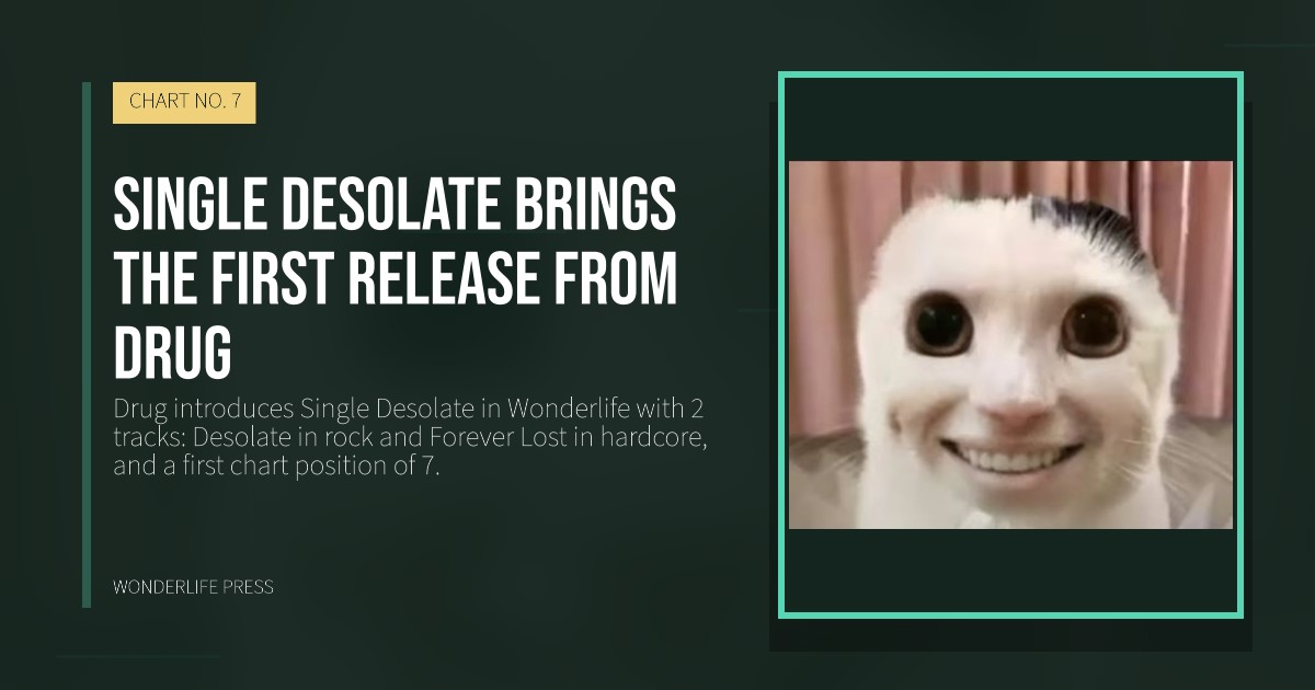 Wonderlife Press: Single Desolate brings the first release from Drug. release artwork. CHART NO. 7.
