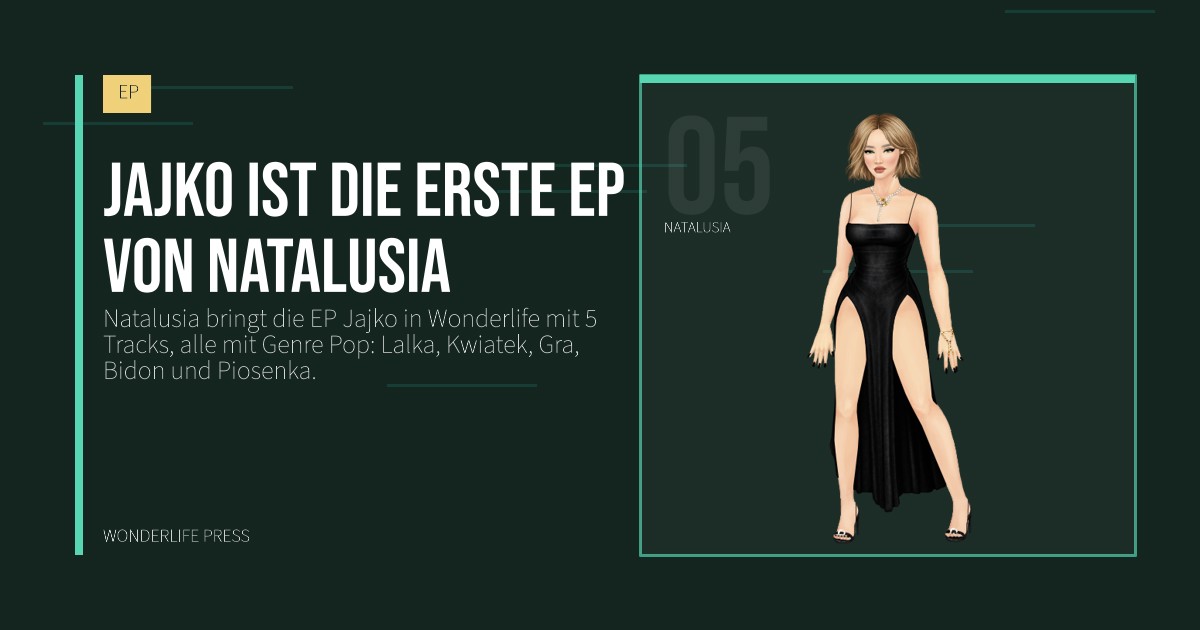 Wonderlife Press: Jajko ist die erste EP von Natalusia. Künstlerporträt. EP.