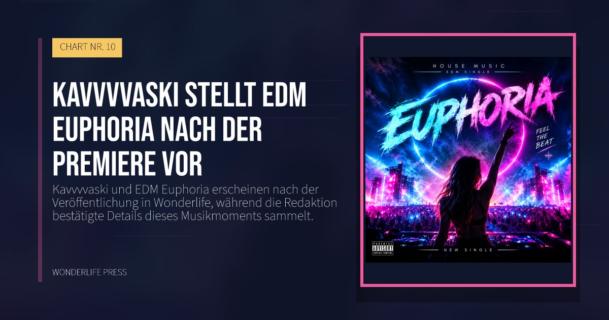 Wonderlife Press: Kavvvvaski stellt EDM Euphoria nach der Premiere vor. Veröffentlichungscover. CHART NR. 10.
