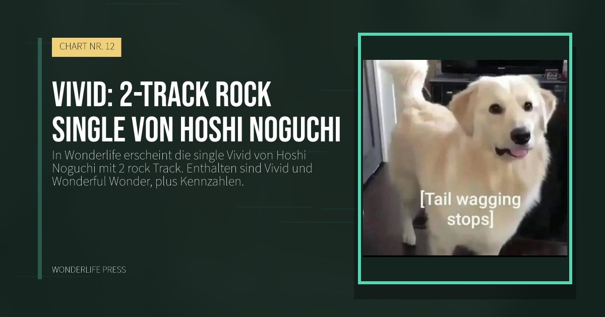 Wonderlife Press: Vivid: 2-track rock single von Hoshi Noguchi. Veröffentlichungscover. CHART NR. 12.