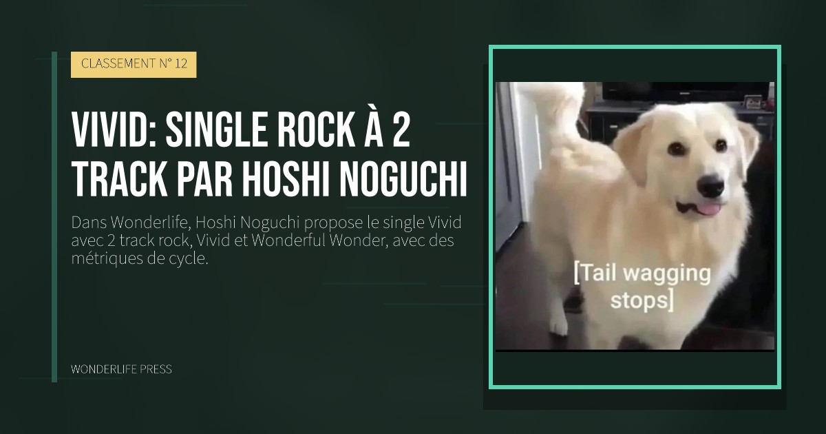 Wonderlife Press: Vivid: single rock à 2 track par Hoshi Noguchi. pochette de la sortie. CLASSEMENT N° 12.