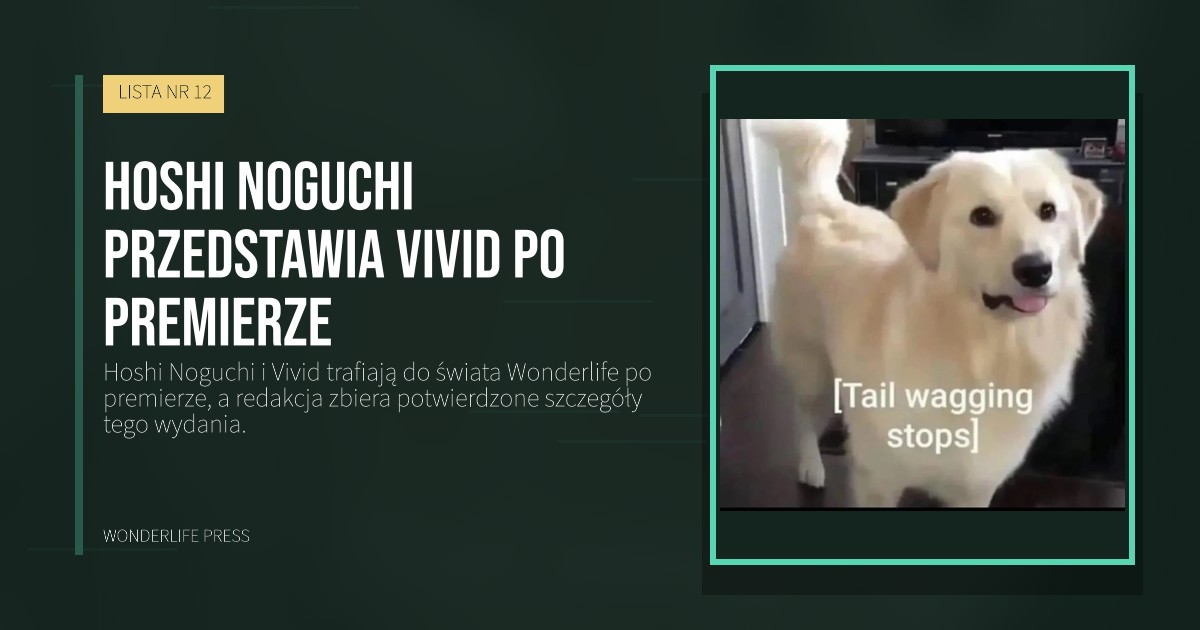 Wonderlife Press: Hoshi Noguchi przedstawia Vivid po premierze. okładka wydawnictwa. LISTA NR 12.