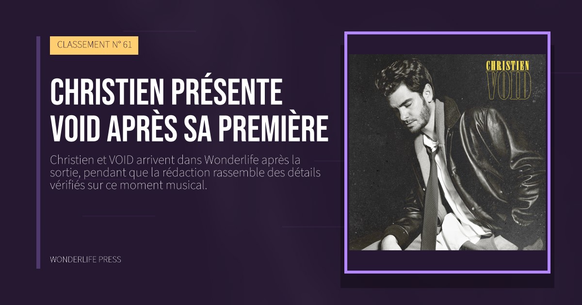 Wonderlife Press: Christien présente VOID après sa première. pochette de la sortie. CLASSEMENT N° 61.