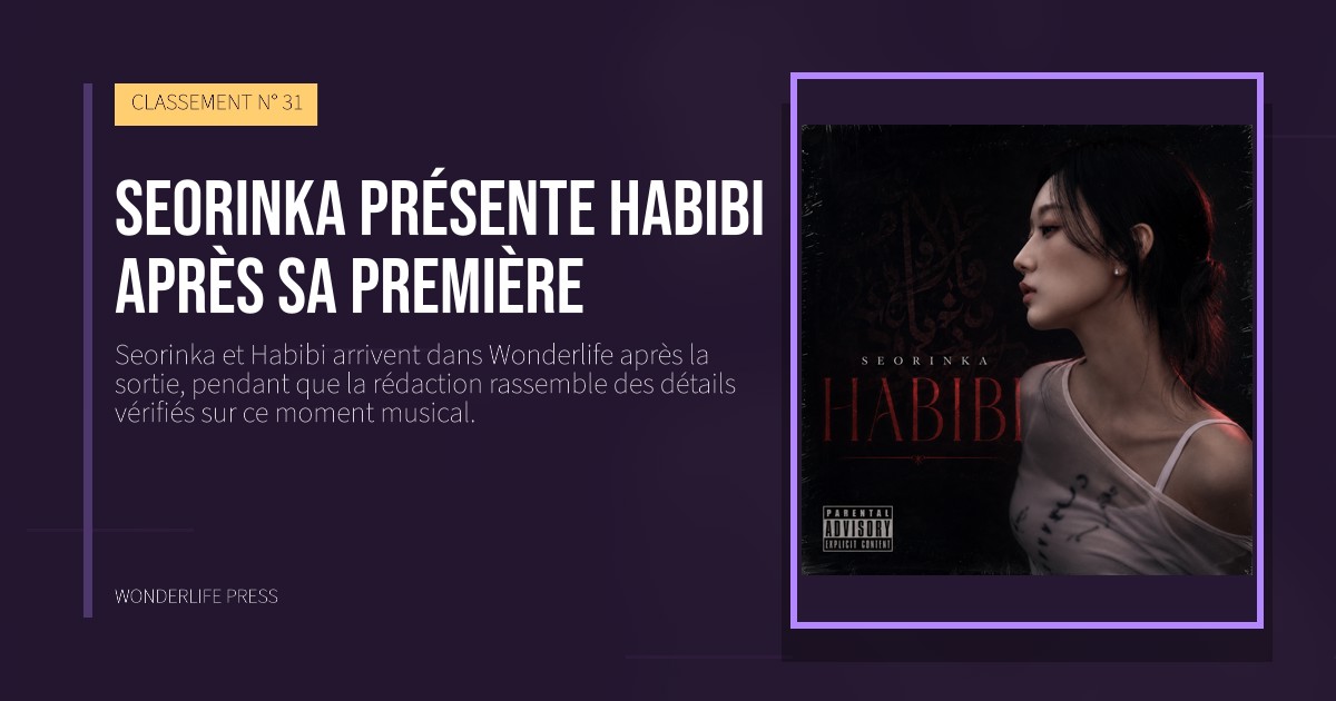 Wonderlife Press: Seorinka présente Habibi après sa première. pochette de la sortie. CLASSEMENT N° 31.