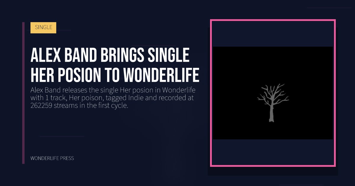 Wonderlife Press: Alex Band brings single Her posion to Wonderlife. release artwork. SINGLE.