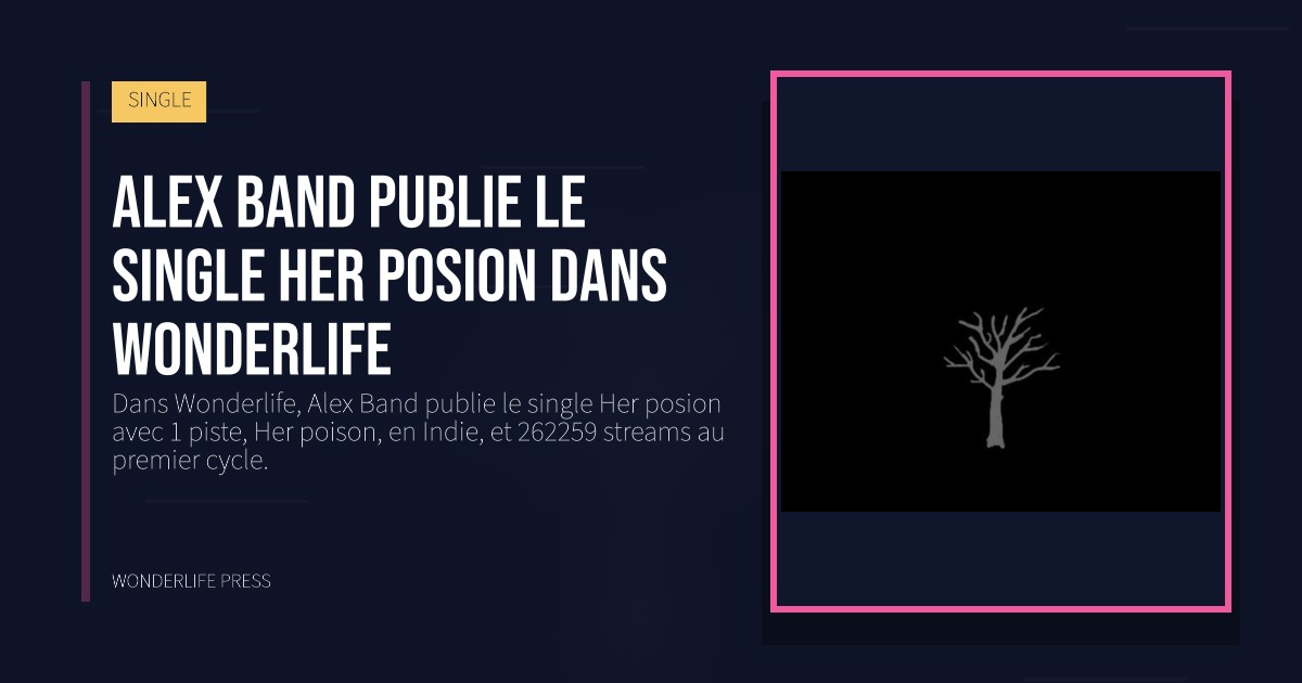 Wonderlife Press: Alex Band publie le single Her posion dans Wonderlife. pochette de la sortie. SINGLE.
