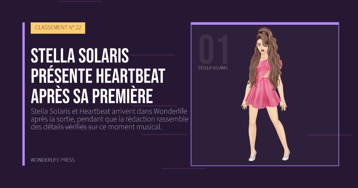 Wonderlife Press: Stella Solaris présente Heartbeat après sa première. portrait des artistes. CLASSEMENT N° 22.