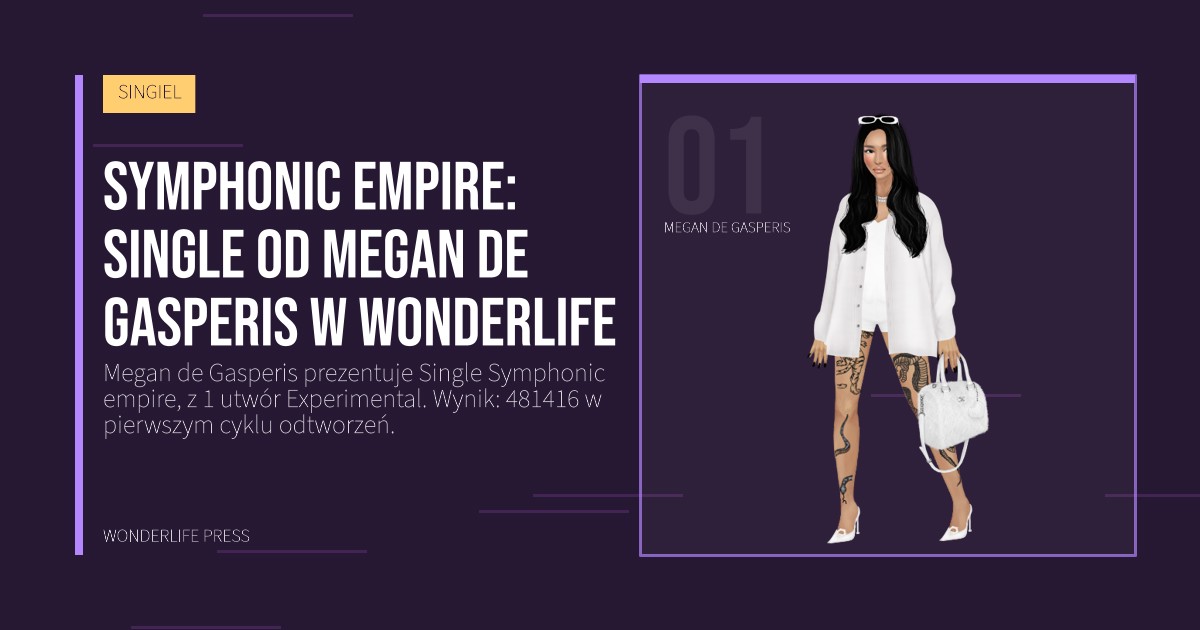 Wonderlife Press: Symphonic empire: single od Megan de Gasperis w Wonderlife. portret artystów. SINGIEL.