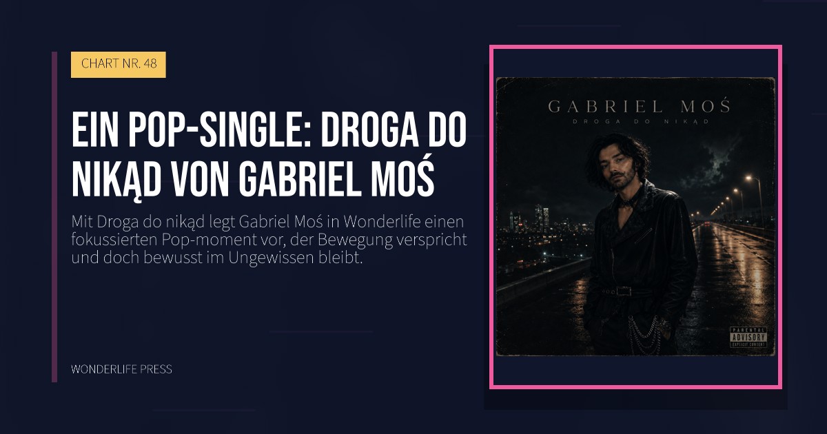 Wonderlife Press: Ein pop-single: Droga do nikąd von Gabriel Moś. Veröffentlichungscover. CHART NR. 48.