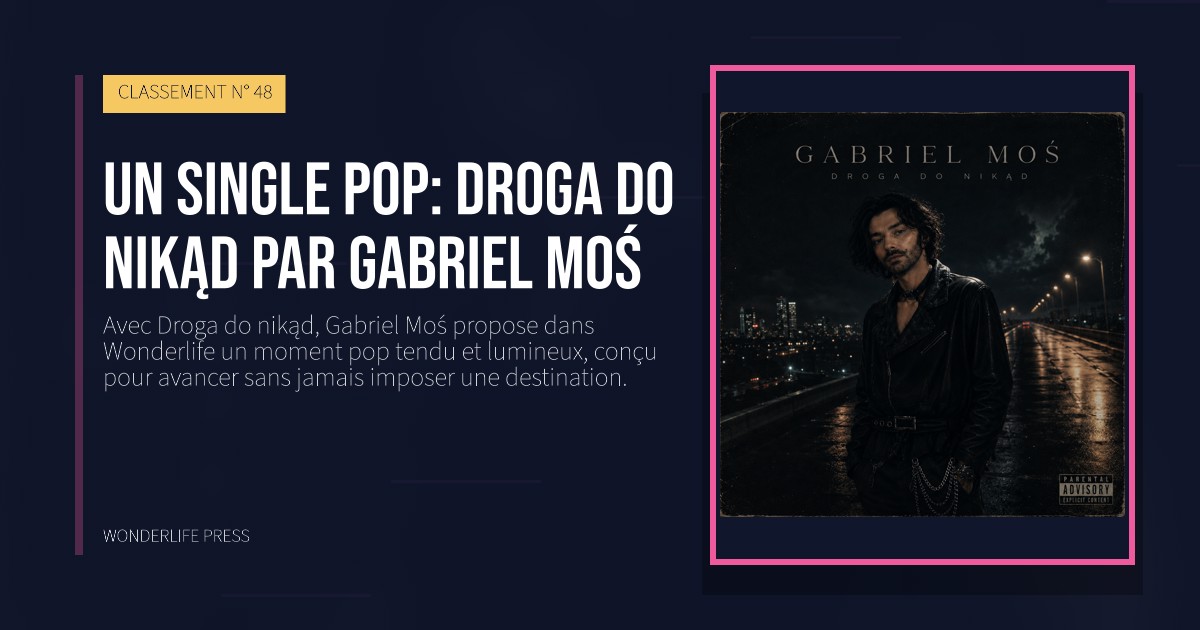 Wonderlife Press: Un single pop: Droga do nikąd par Gabriel Moś. pochette de la sortie. CLASSEMENT N° 48.