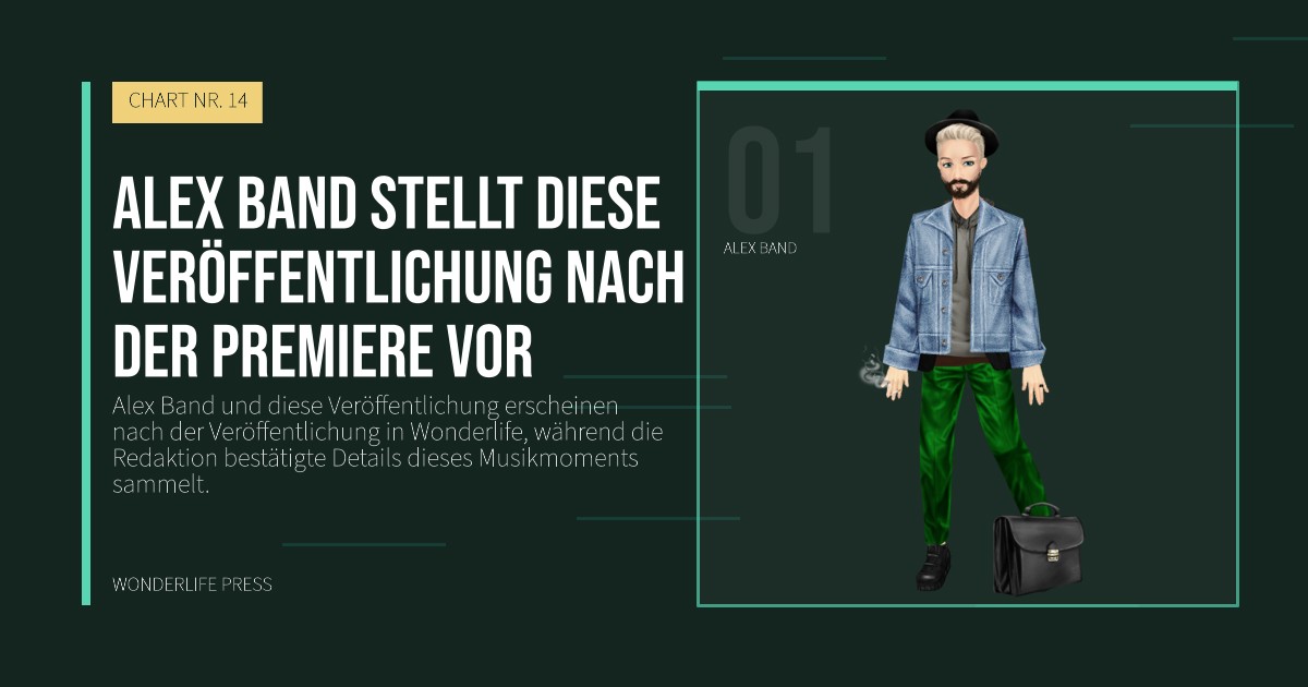 Wonderlife Press: Alex Band stellt diese Veröffentlichung nach der Premiere vor. Künstlerporträt. CHART NR. 14.