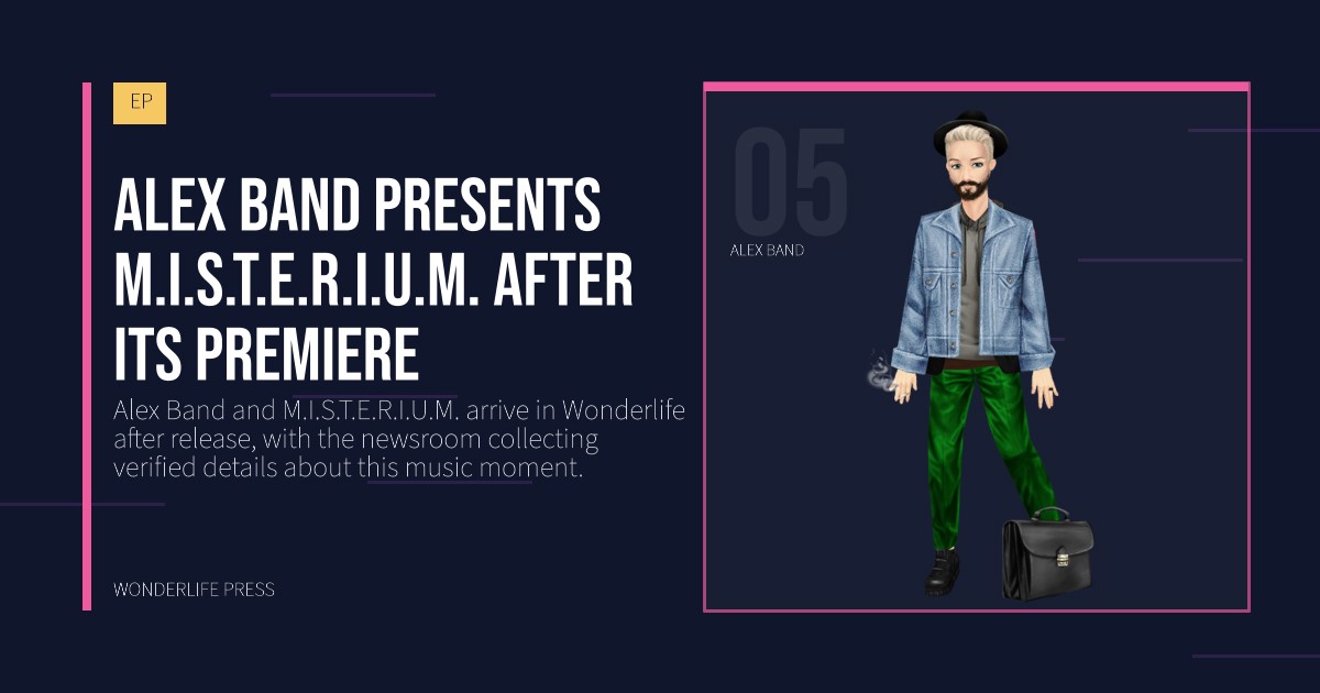 Wonderlife Press: Alex Band presents M.I.S.T.E.R.I.U.M. after its premiere. artist portrait. EP.