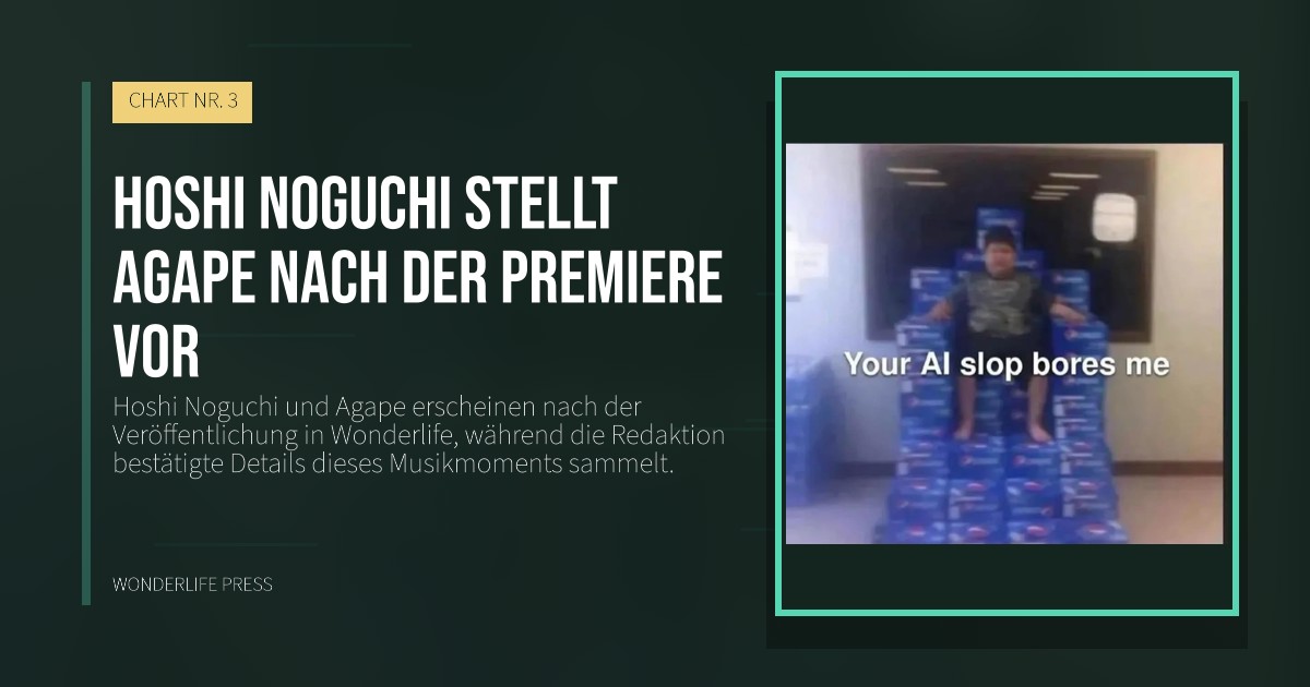Wonderlife Press: Hoshi Noguchi stellt Agape nach der Premiere vor. Veröffentlichungscover. CHART NR. 3.