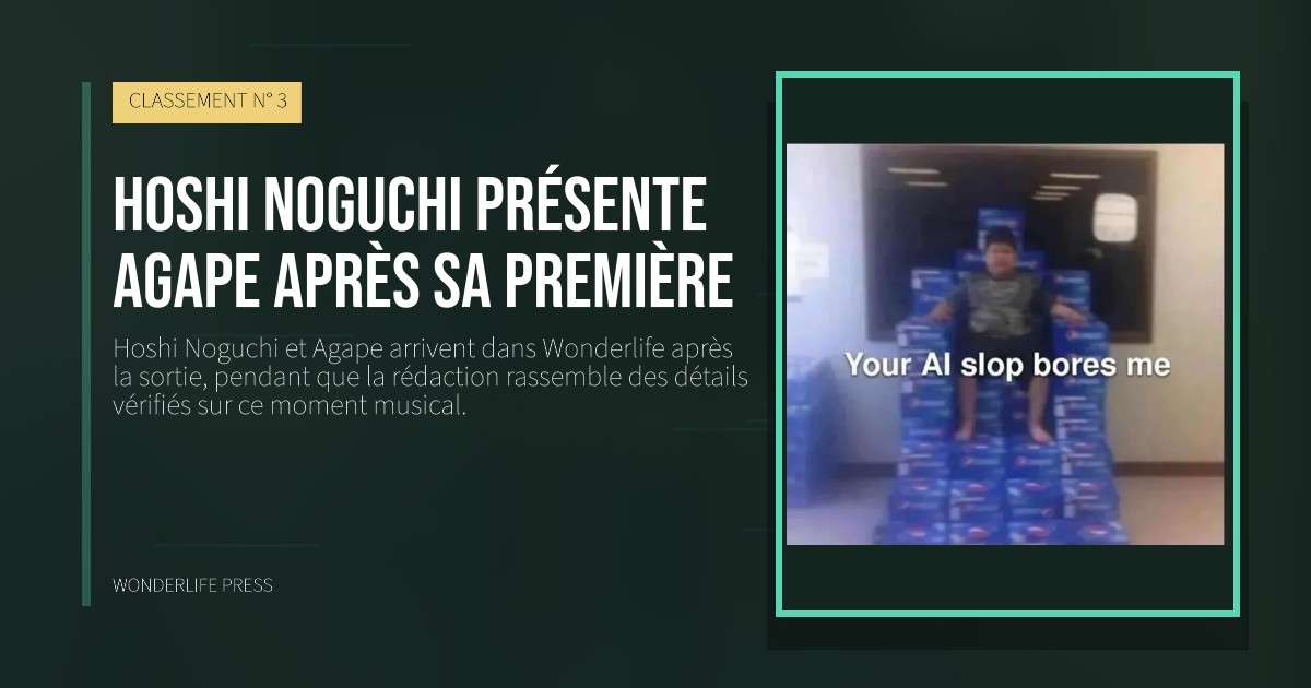 Wonderlife Press: Hoshi Noguchi présente Agape après sa première. pochette de la sortie. CLASSEMENT N° 3.