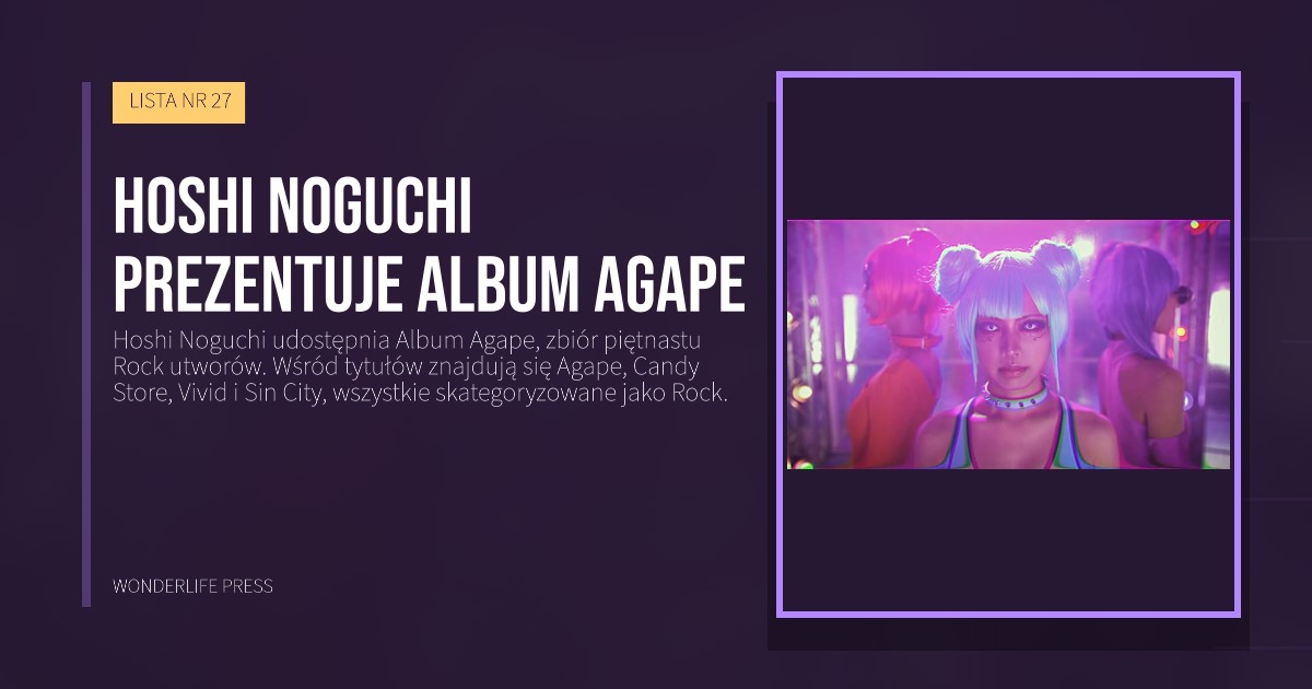 Wonderlife Press: Hoshi Noguchi prezentuje Album Agape. okładka wydawnictwa. LISTA NR 27.