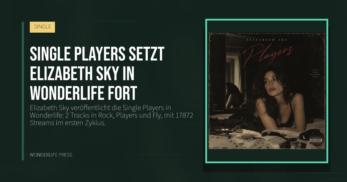 Wonderlife Press: Single Players setzt Elizabeth Sky in Wonderlife fort. Veröffentlichungscover. SINGLE.