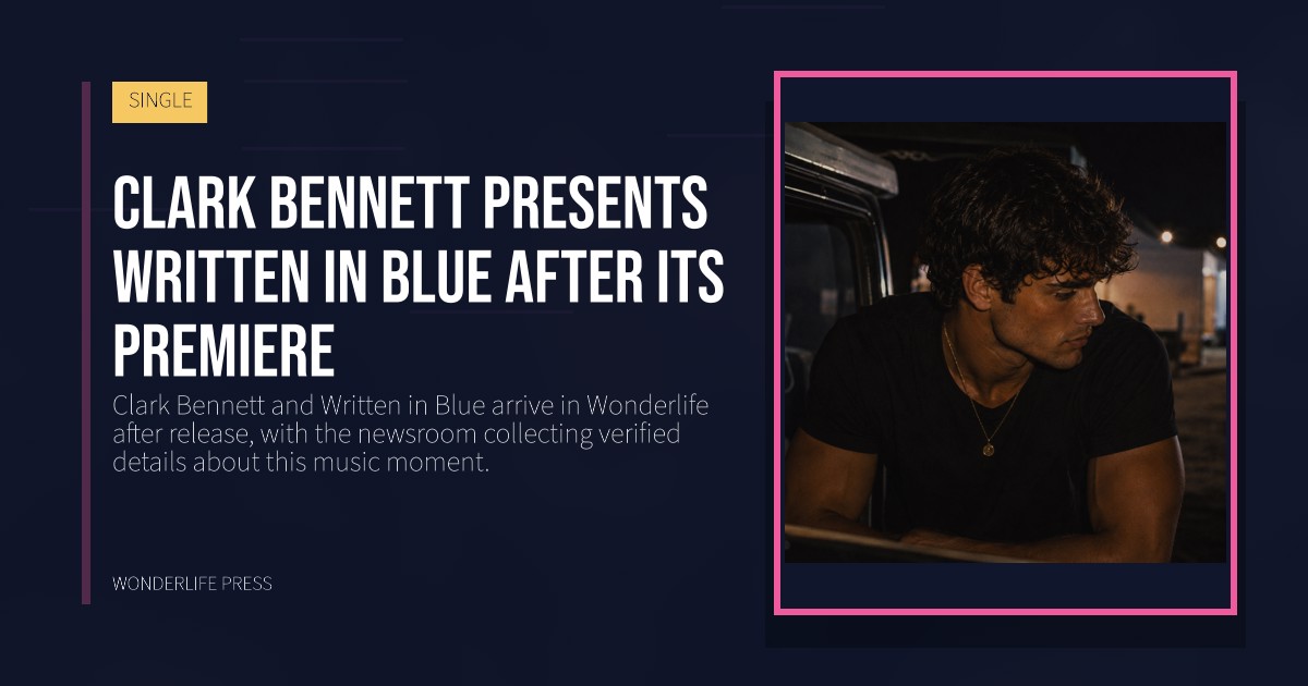 Wonderlife Press: Clark Bennett presents Written in Blue after its premiere. release artwork. SINGLE.