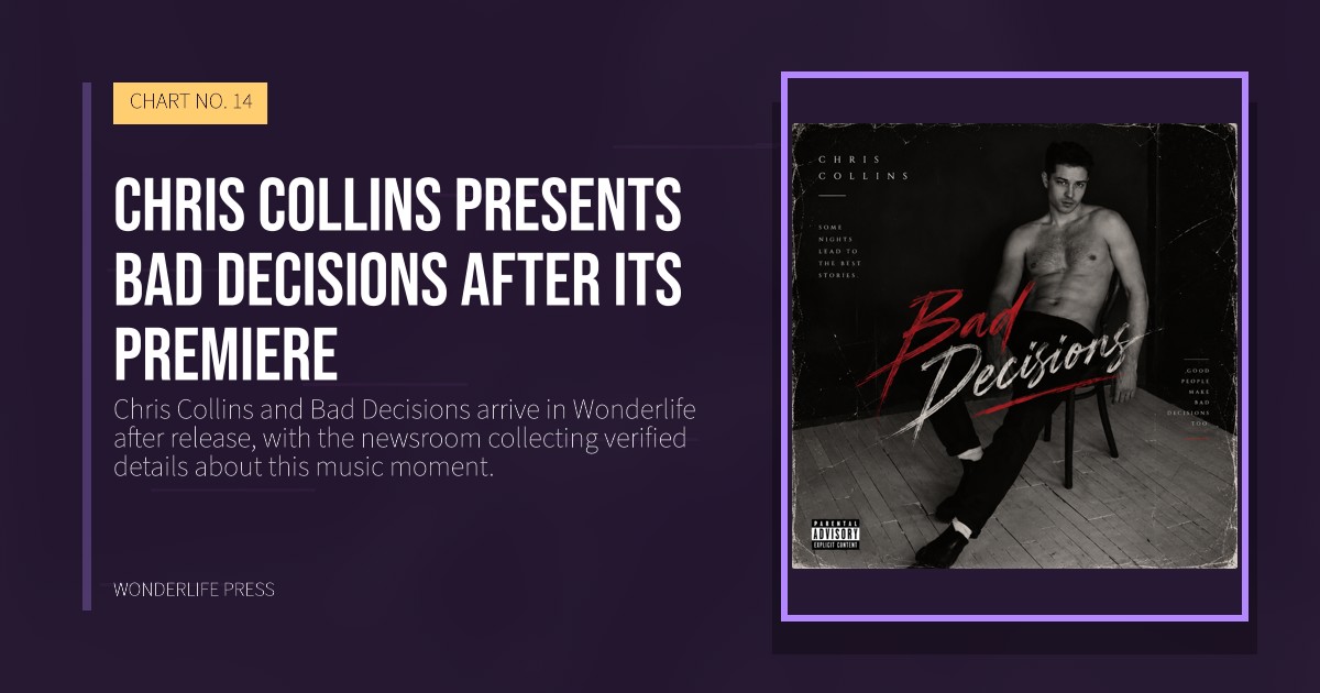 Wonderlife Press: Chris Collins presents Bad Decisions after its premiere. release artwork. CHART NO. 14.