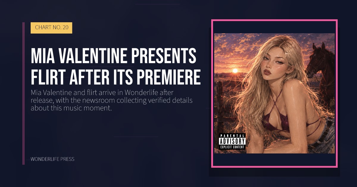 Wonderlife Press: Mia Valentine presents flirt after its premiere. release artwork. CHART NO. 20.