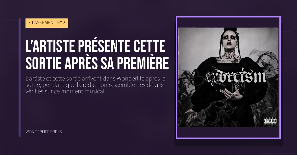 Wonderlife Press: L’artiste présente cette sortie après sa première. pochette de la sortie. CLASSEMENT N° 2.