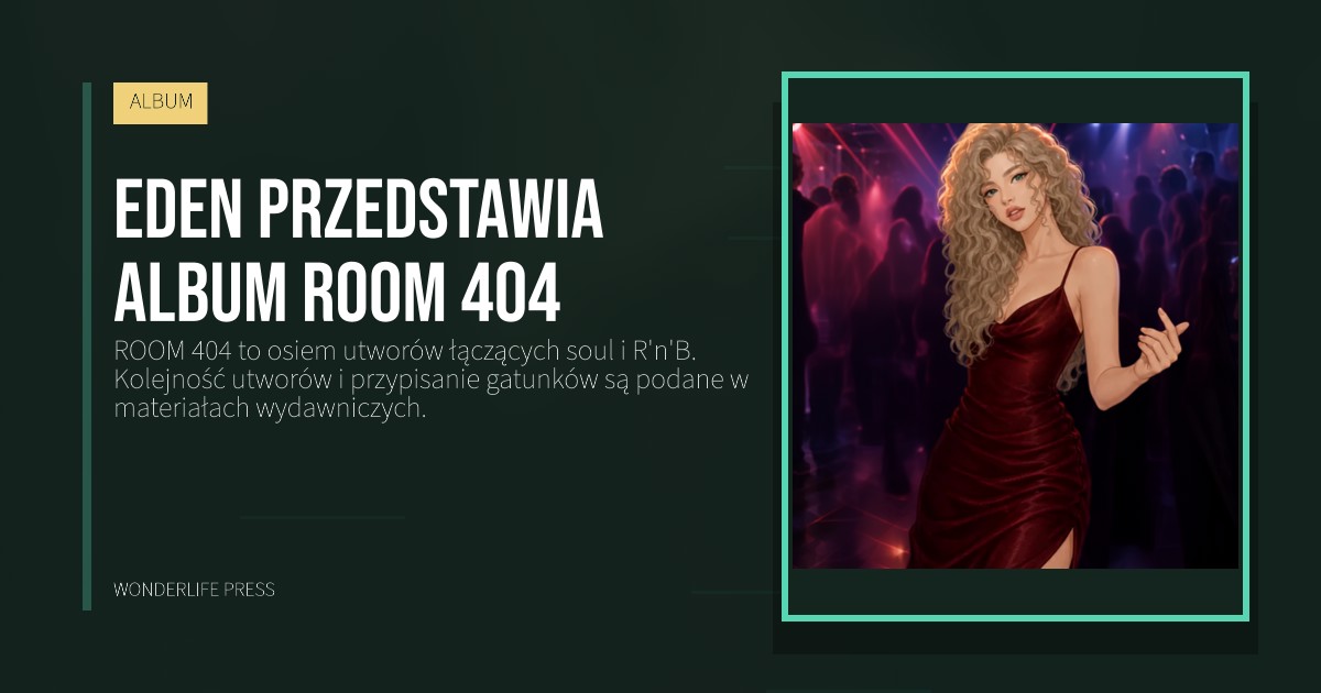 Wonderlife Press: Eden przedstawia album ROOM 404. okładka wydawnictwa. ALBUM.