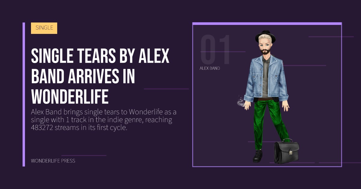 Wonderlife Press: Single tears by Alex Band arrives in Wonderlife. artist portrait. SINGLE.