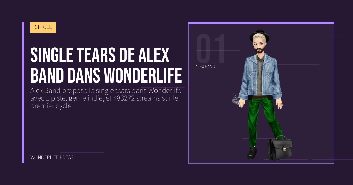 Wonderlife Press: Single tears de Alex Band dans Wonderlife. portrait des artistes. SINGLE.