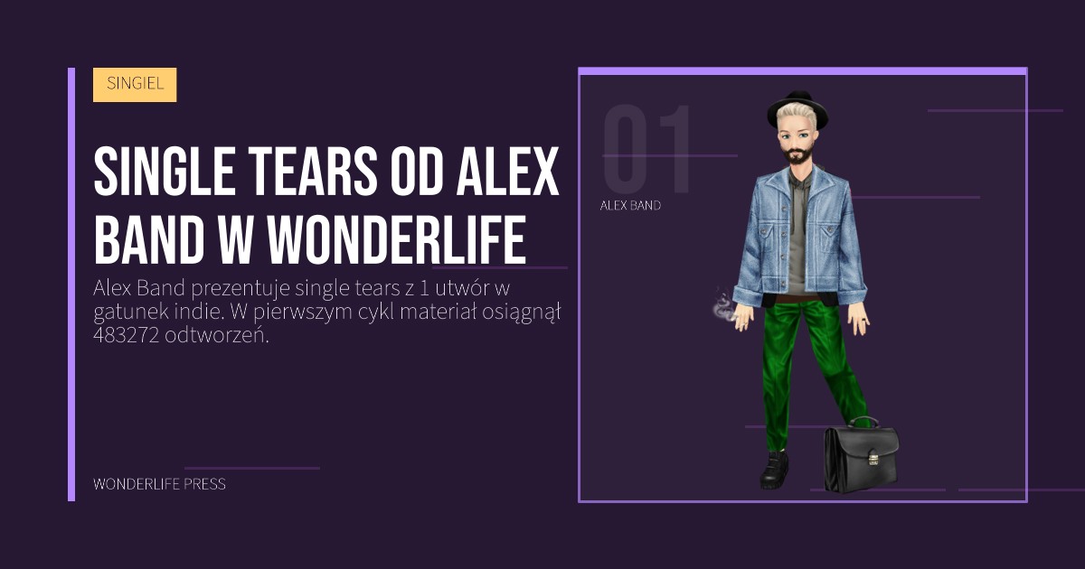 Wonderlife Press: Single tears od Alex Band w Wonderlife. portret artystów. SINGIEL.