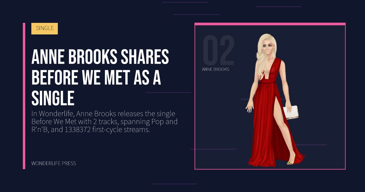Wonderlife Press: Anne Brooks shares Before We Met as a single. artist portrait. SINGLE.