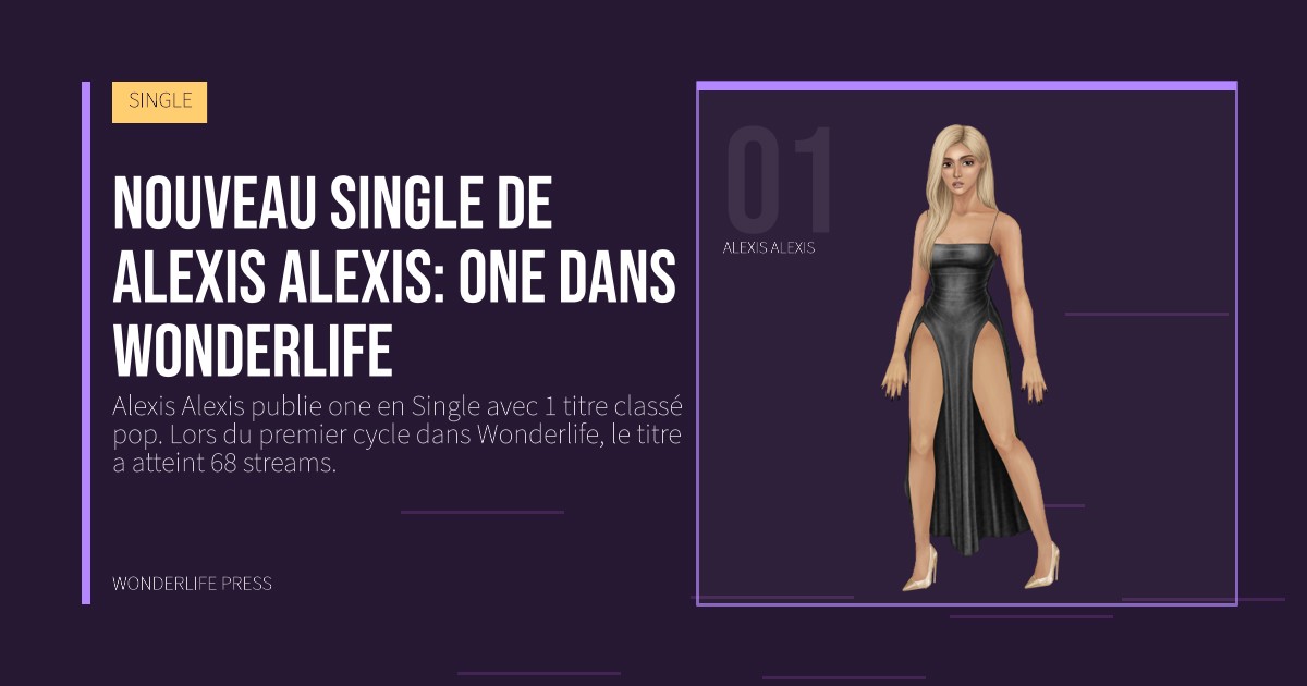 Wonderlife Press: Nouveau Single de Alexis Alexis: one dans Wonderlife. portrait des artistes. SINGLE.