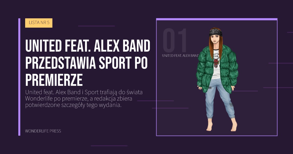 Wonderlife Press: United feat. Alex Band przedstawia Sport po premierze. portret artystów. LISTA NR 5.
