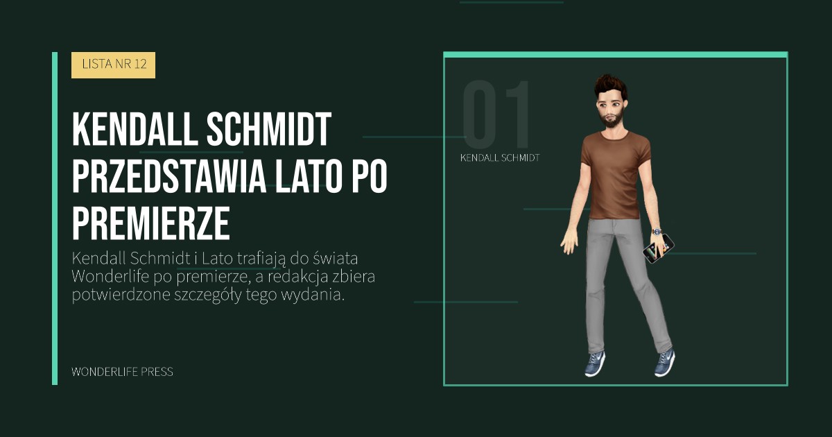 Wonderlife Press: Kendall Schmidt przedstawia Lato po premierze. portret artystów. LISTA NR 12.