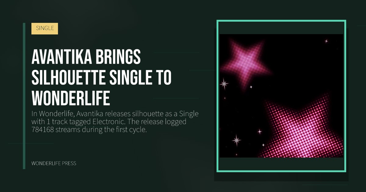 Wonderlife Press: Avantika brings silhouette Single to Wonderlife. release artwork. SINGLE.
