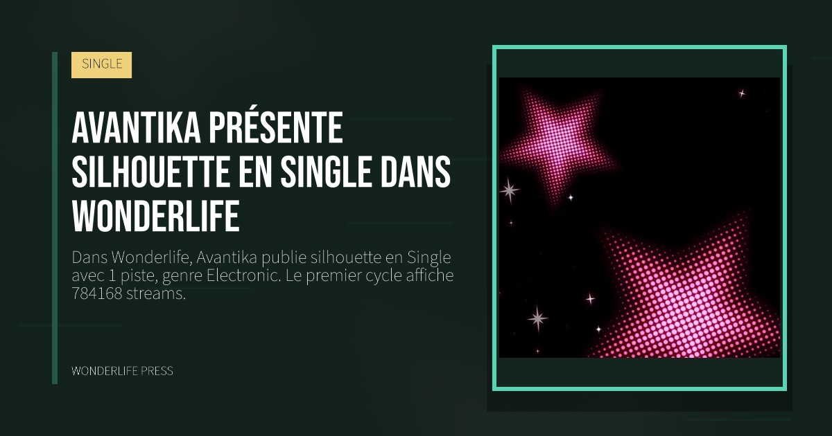 Wonderlife Press: Avantika présente silhouette en Single dans Wonderlife. pochette de la sortie. SINGLE.