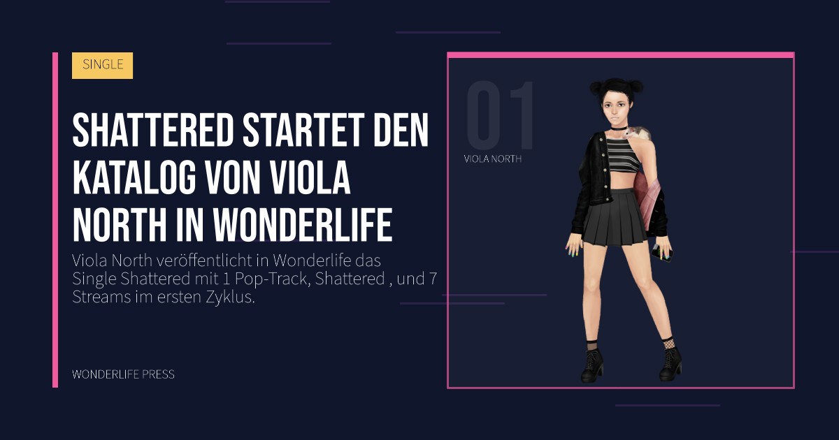 Wonderlife Press: Shattered startet den Katalog von Viola North in Wonderlife. Künstlerporträt. SINGLE.