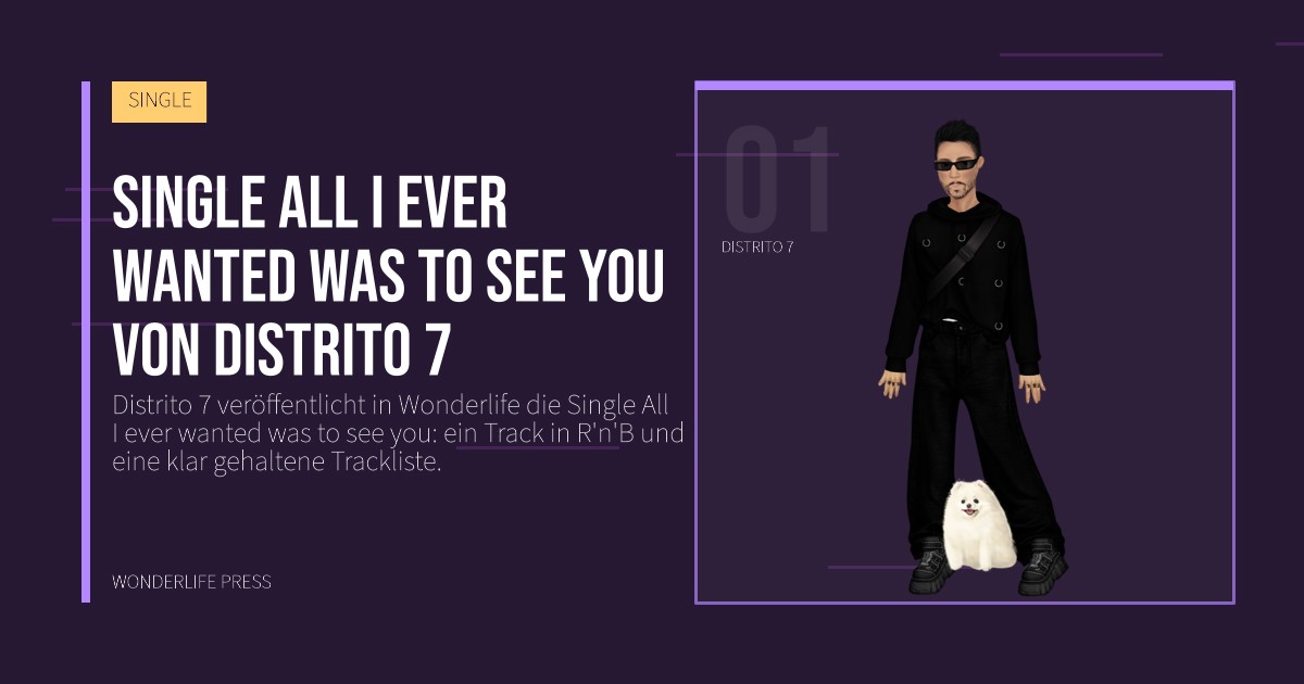 Wonderlife Press: Single All I ever wanted was to see you von Distrito 7. Künstlerporträt. SINGLE.