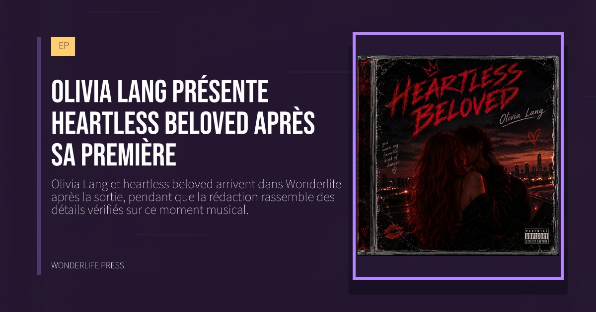 Wonderlife Press: Olivia Lang présente heartless beloved après sa première. pochette de la sortie. EP.