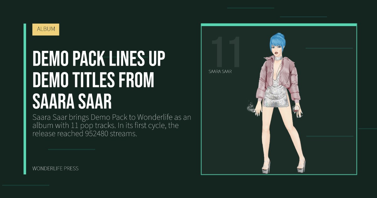 Wonderlife Press: Demo Pack lines up demo titles from Saara Saar. artist portrait. ALBUM.