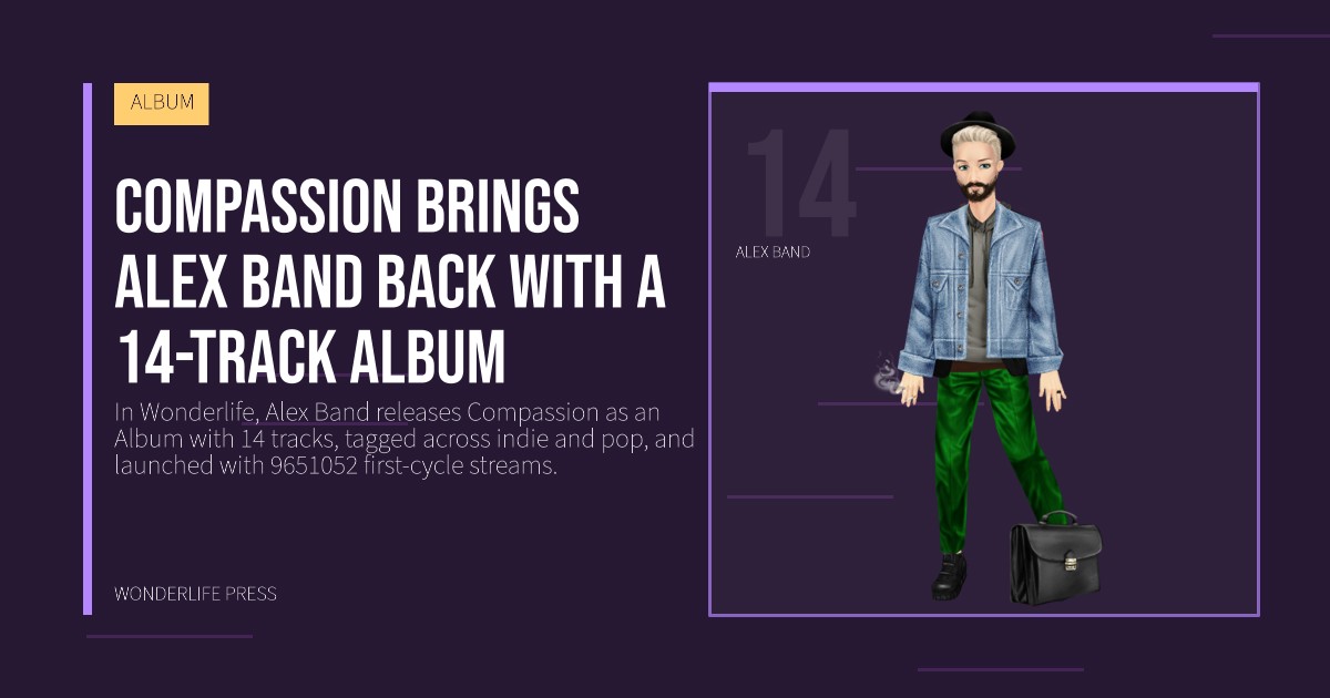 Wonderlife Press: Compassion brings Alex Band back with a 14-track Album. artist portrait. ALBUM.