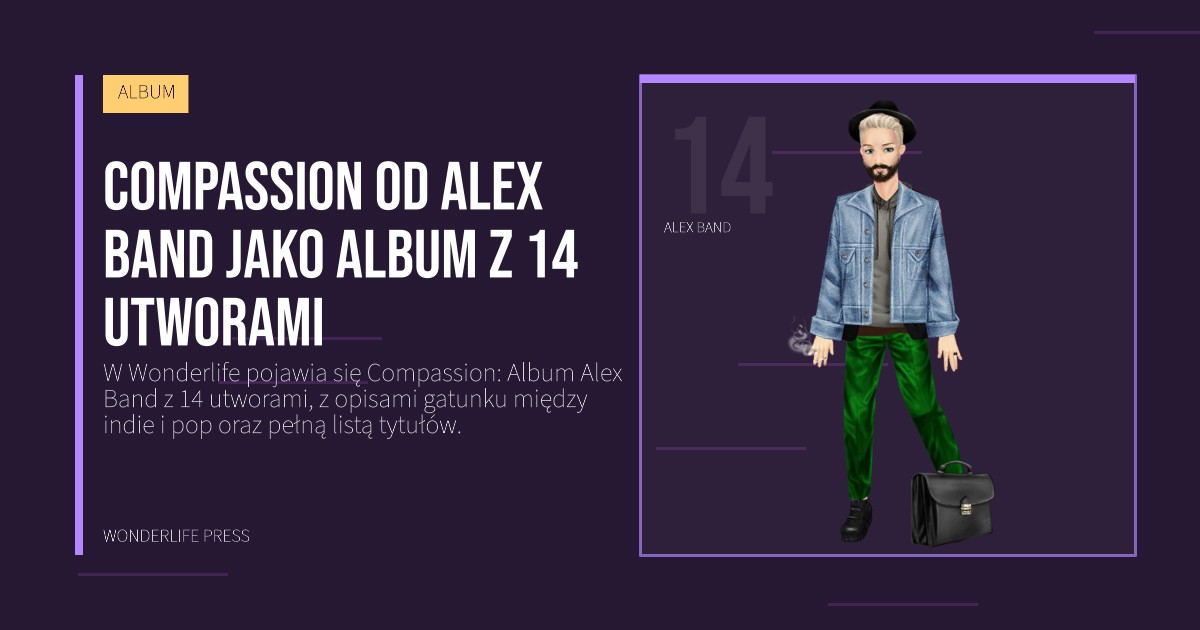 Wonderlife Press: Compassion od Alex Band jako Album z 14 utworami. portret artystów. ALBUM.