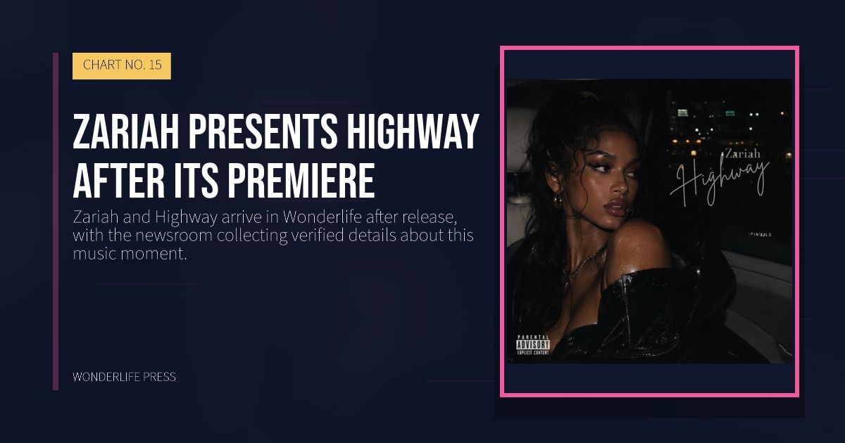 Wonderlife Press: Zariah presents Highway after its premiere. release artwork. CHART NO. 15.