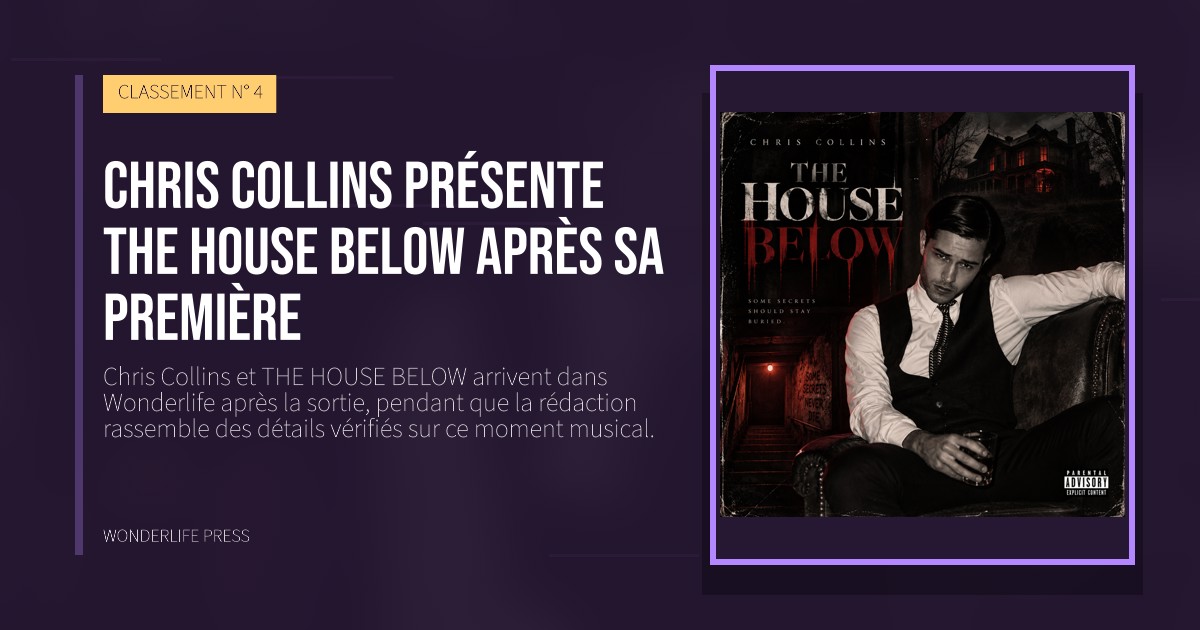 Wonderlife Press: Chris Collins présente THE HOUSE BELOW après sa première. pochette de la sortie. CLASSEMENT N° 4.