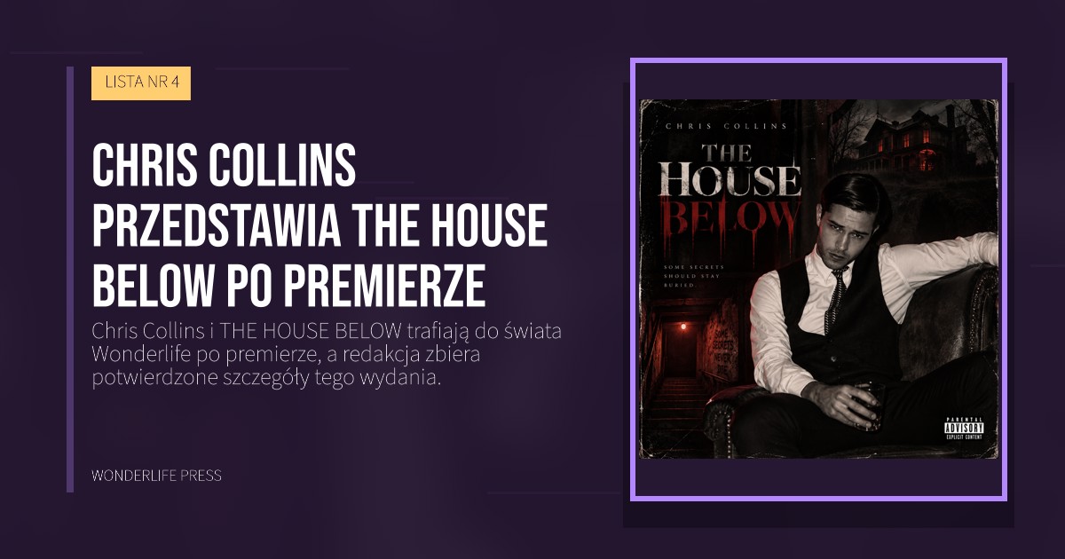 Wonderlife Press: Chris Collins przedstawia THE HOUSE BELOW po premierze. okładka wydawnictwa. LISTA NR 4.